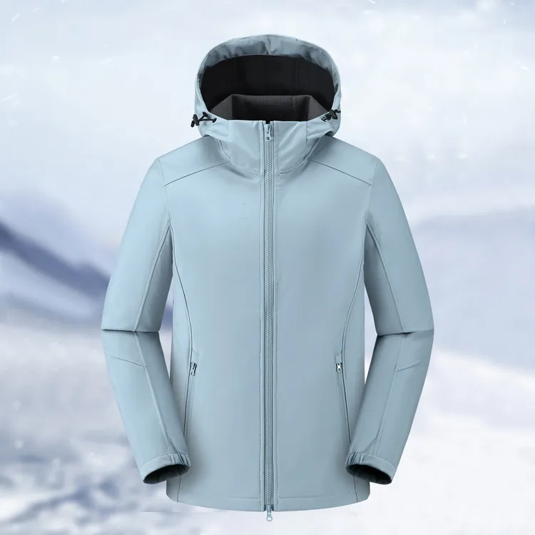 情侣新款软壳防水男款加厚冲锋衣适合爬山户外运动秋冬穿着连帽