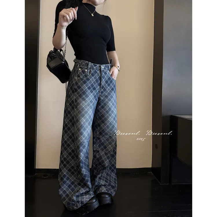 黑泽玄七【提花裤】朴敏珠同款小众重工时尚提花喷色后口袋绣花阔腿