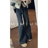 【mimius】喵喵 舒适超百搭修身高腰微喇牛仔裤 WG09146