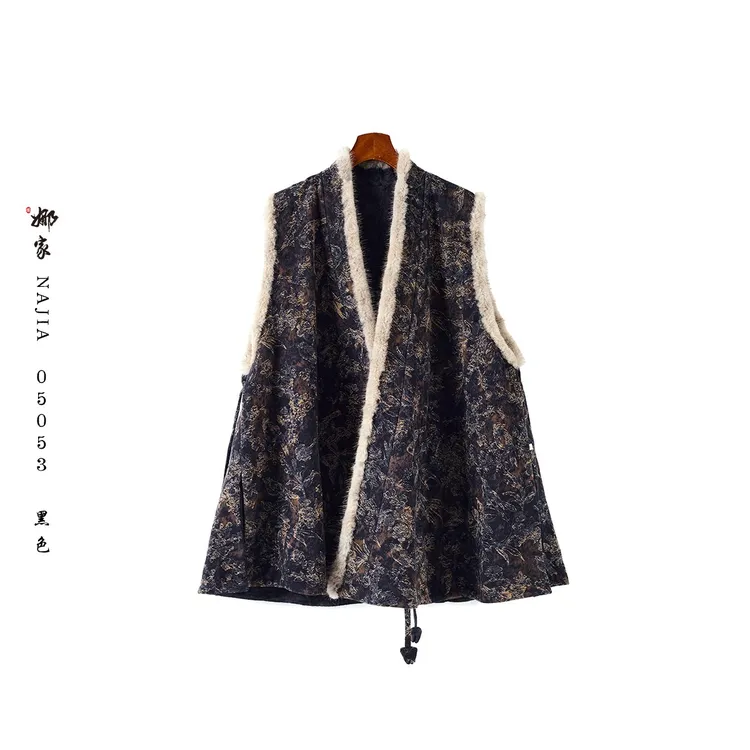 娜家·国风【江涵月】轻奢高级感AB面大棉汉服马甲05053