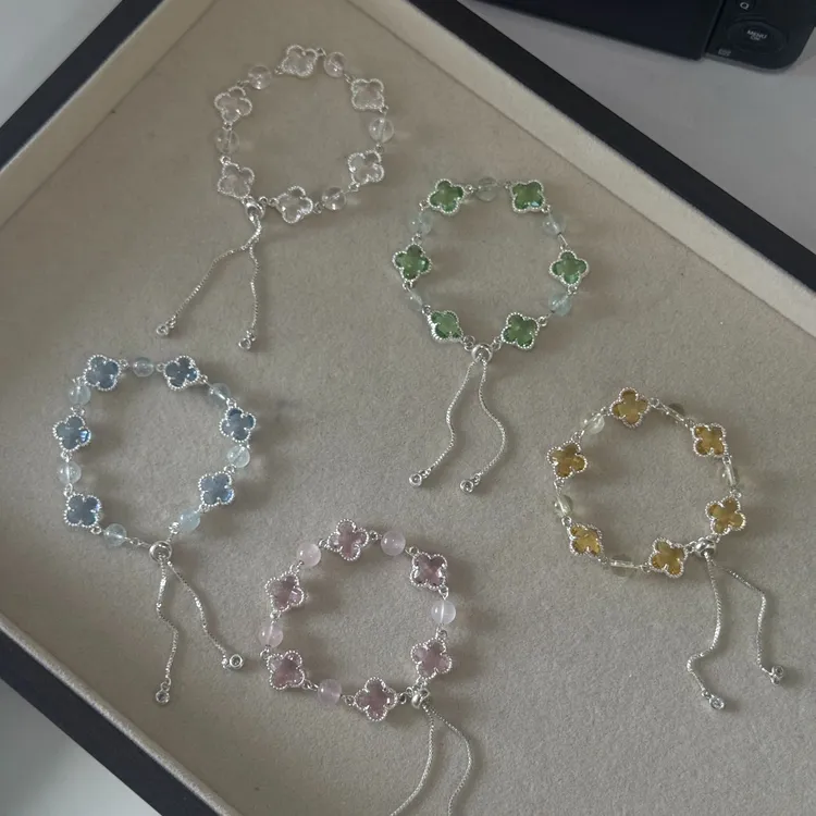 四叶草抽拉水晶铜手链SLCY944-烨