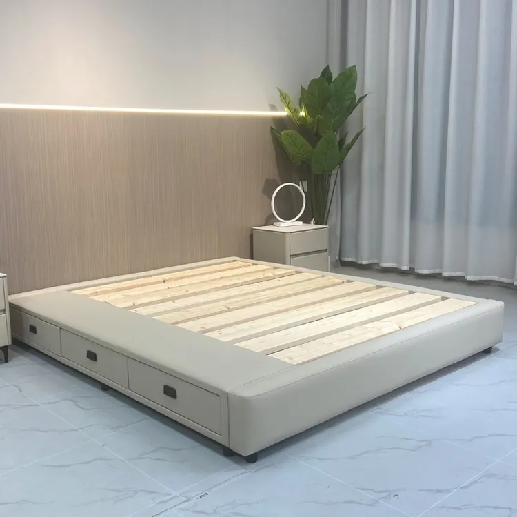 简约床头现代轻奢排骨带抽屉双人床定制任意榻榻米排骨成品排骨架