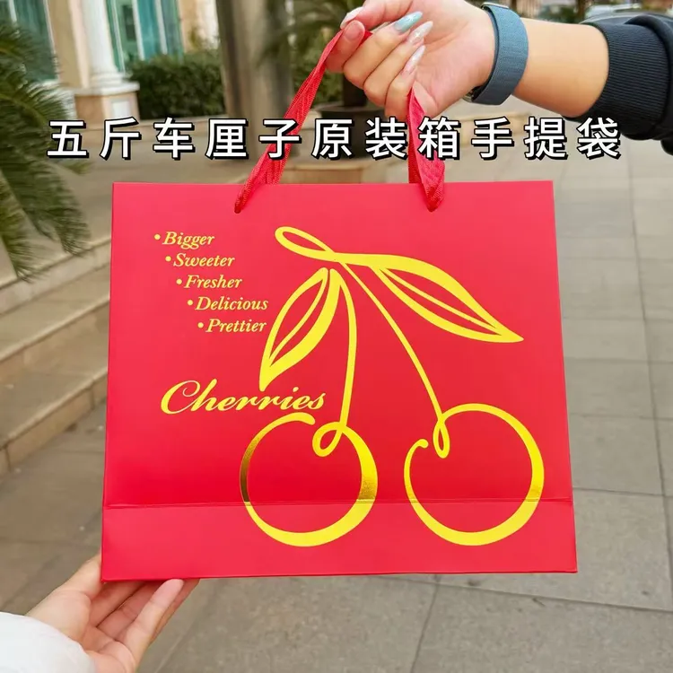 爱美艺·车厘子5斤装原箱手提袋高档送礼专用空礼袋