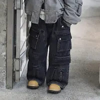 Jimmy妈童装【全场焦点】冬季新款儿童重工加绒多口袋牛仔裤长裤