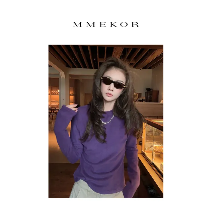 MMEKOR“一件过冬”T恤 2025新款秋款摩登街头加绒长袖 31022
