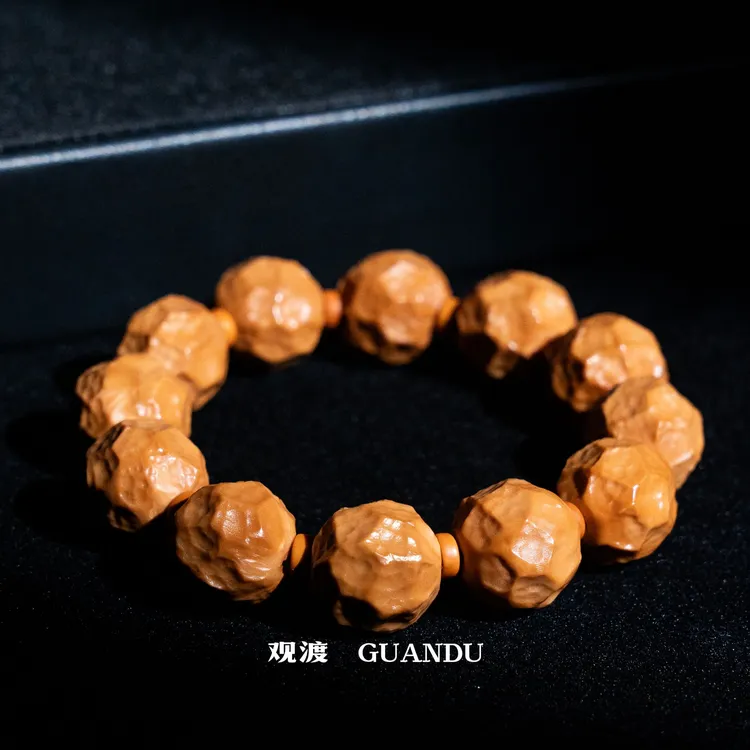 观渡-【陨石坑】橄榄核小众文玩手串