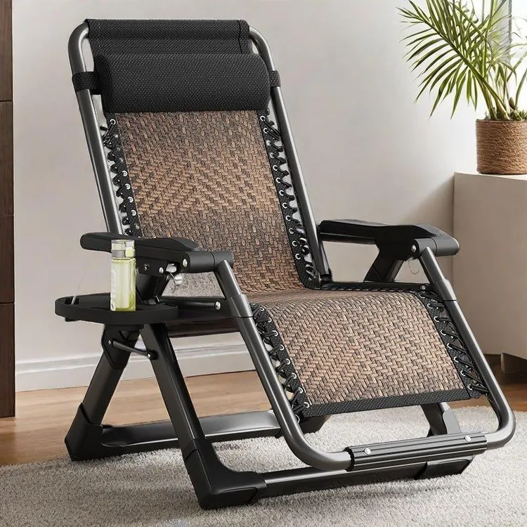 夏季藤编躺椅折叠午休靠椅藤椅家用午睡凉椅阳台休闲懒人椅子老人