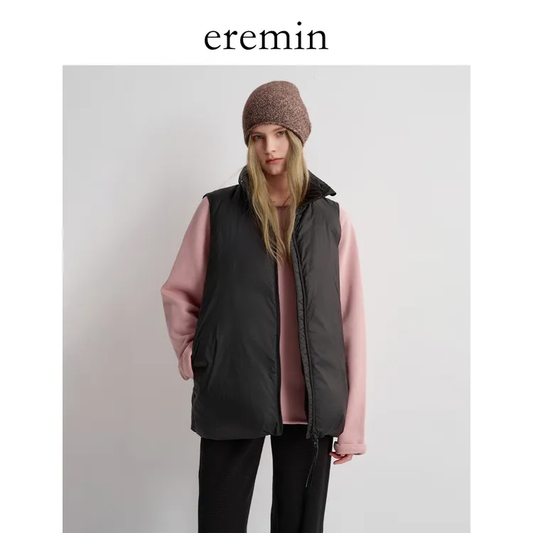 DE Mincollection立领马甲/高密织纯色轻盈保暖羽绒叠穿马甲55868