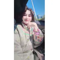 1453异色萝刺绣鹅绒斜襟外套