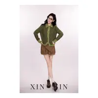 XIN XIN【绿山墙】植物系女孩 显白绿调软糯半高领针织衫