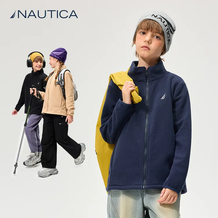 NAUTICA/诺帝卡童装【自发热】抓绒外套春秋季儿童双面摇粒绒