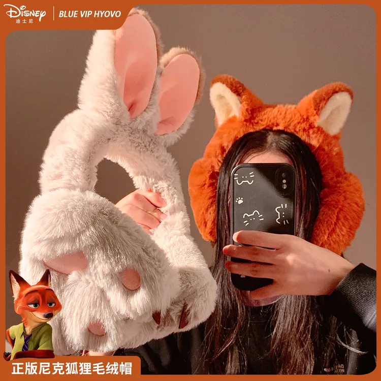 迪士尼朱迪尼克情侣耳罩女冬季毛绒保暖防冻可爱护耳套耳包耳捂子