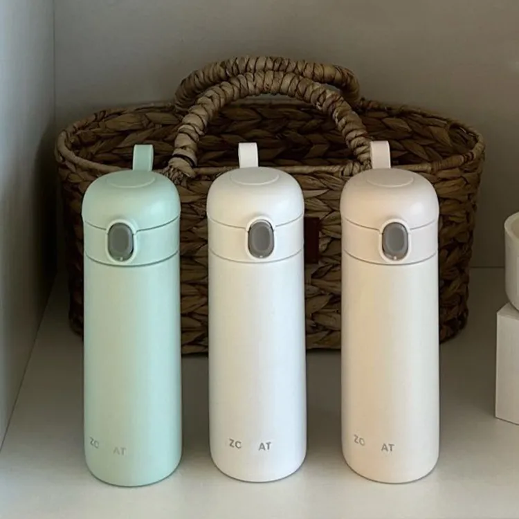 （马卡龙色保温杯）时尚简约高颜值便携可爱创意弹跳盖保温杯Z