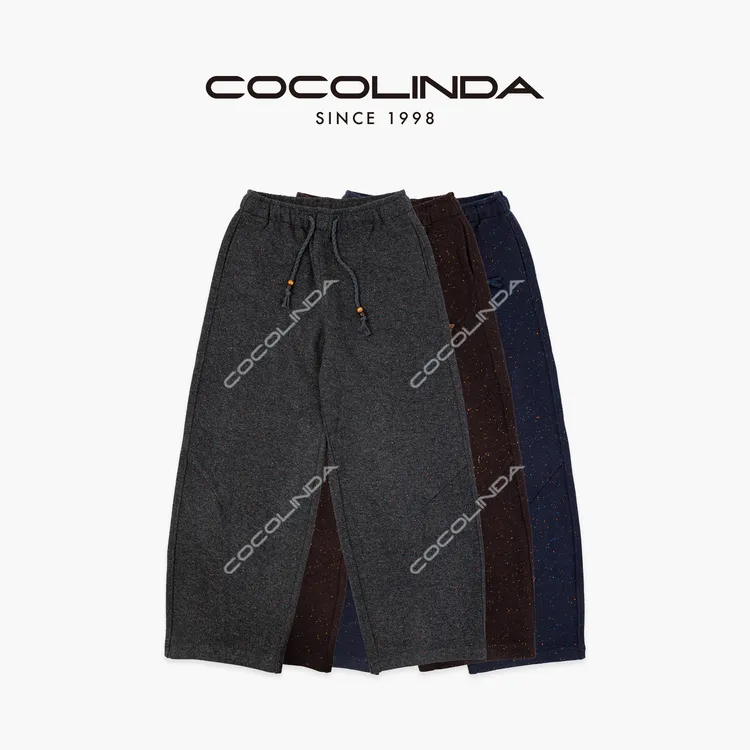 COCOLINDA | 花点彩砂羊毛三色松弛感羊毛休闲直筒裤P5583