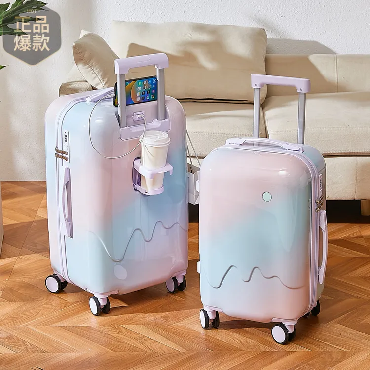 行李箱女渐变雪糕款拉杆箱高颜值耐用女学生大容量密码旅行登机箱