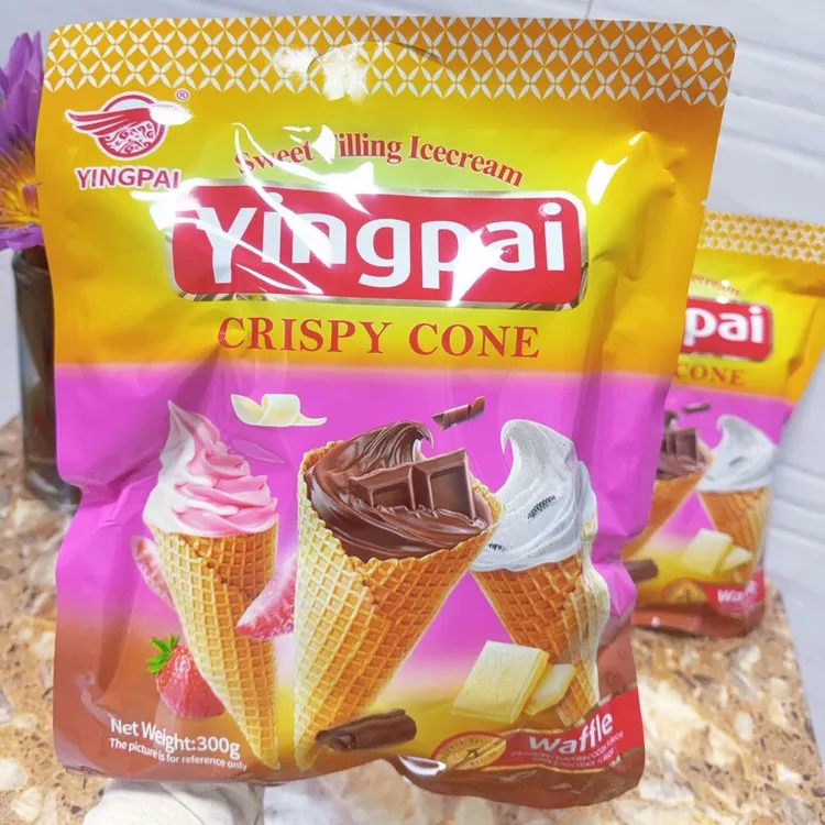 巧克力夹心脆筒冰淇淋甜筒牛奶草莓巧克力三口味混搭