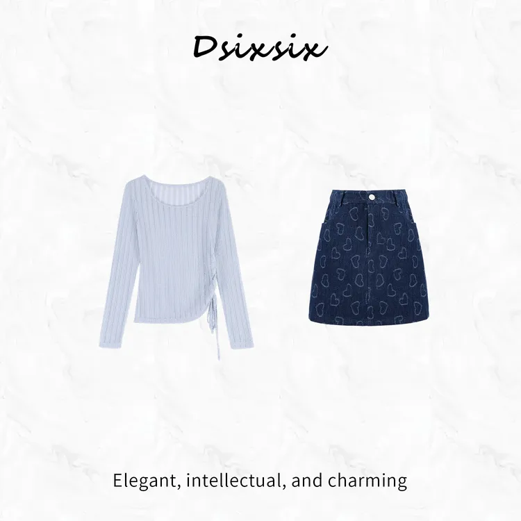 Yeah Me/也觅【罗曼之夜】夏季新款休闲简约风设计感百搭半身裙套装