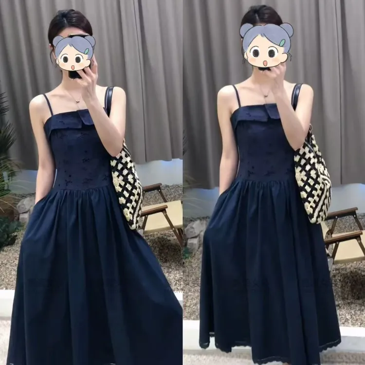 2025夏季新款时尚显瘦气质女士网红洋气连衣裙百搭款D5638