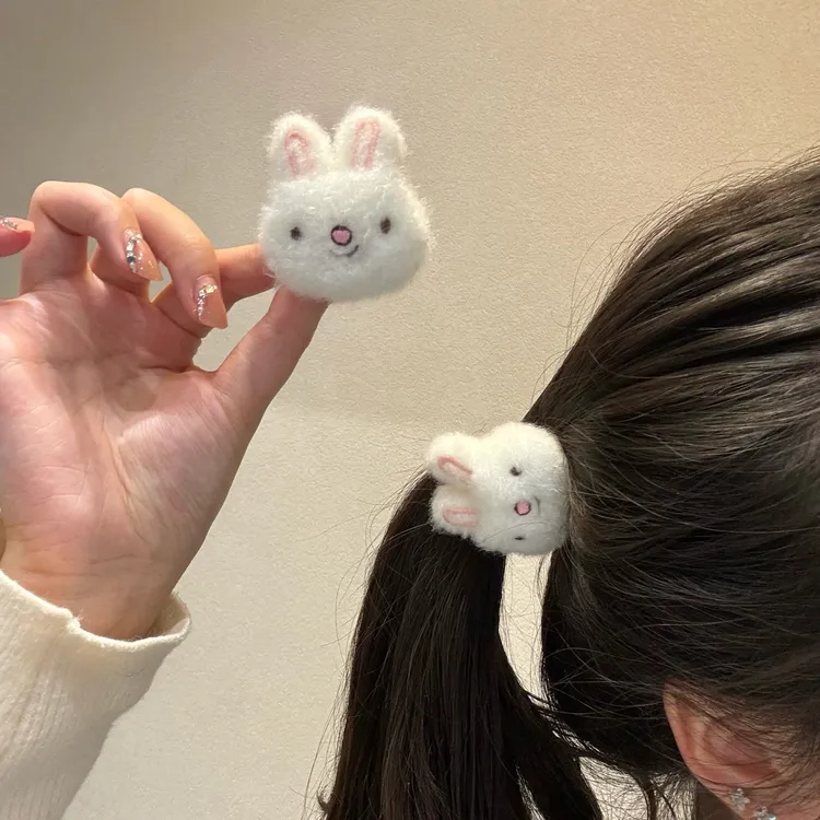 可爱软萌小兔子发圈毛绒卡通甜美少女心双马尾小萝莉头饰发绳女