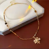 非金属合成锆石项链 『枫叶D』唯美设计项链079