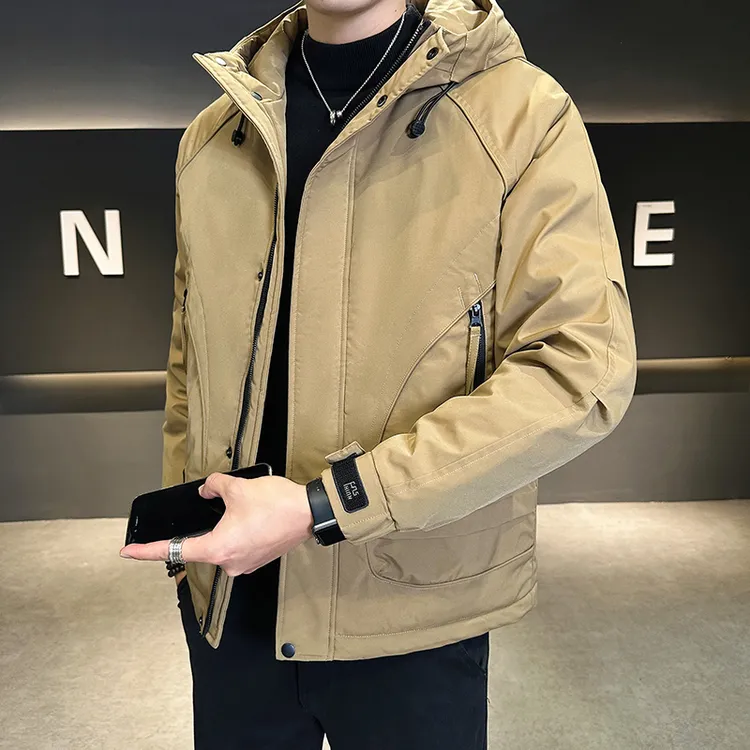 LEROLEHAR秋冬季连帽加厚二棉外套夹棉潮流秋装男士夹克新款棉服