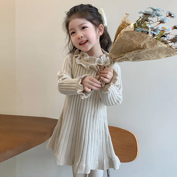 女童连衣裙秋冬2025新款儿童宝宝加厚针织衫女孩森系打底毛衣裙子