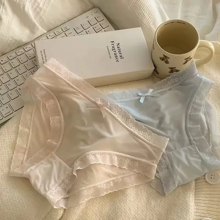 Aili爱里6条装蜜桃纯欲女士抗菌透气女生内裤女无痕蕾丝少女内裤