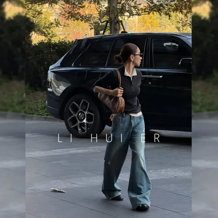 LiHuiEr李慧儿【大梦一场】2025冬款轻奢时尚百搭牛仔裤LL025343