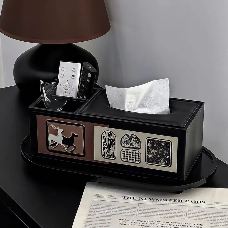 复古风纸巾盒家用客厅创意茶几遥控器收纳盒新款高档餐巾纸抽纸盒
