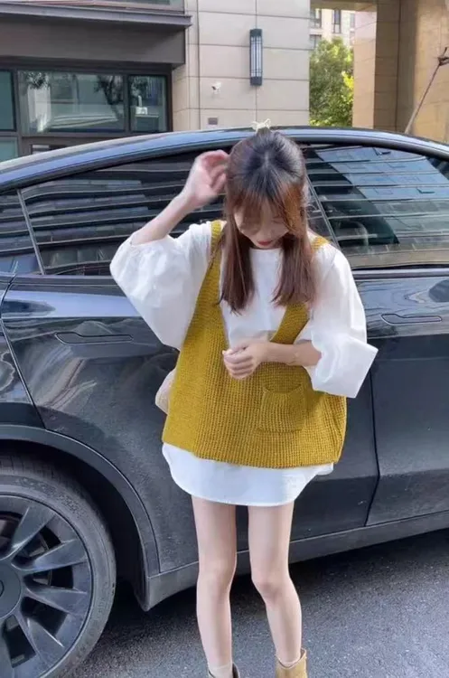 韩系慵懒感宽松针织毛衣马甲2025秋冬季新款设计感减龄上衣女背心