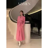 （假日穿搭）AZZHEN【气质女星】慵懒双面长款羊毛呢大衣AZ4KMW17-00