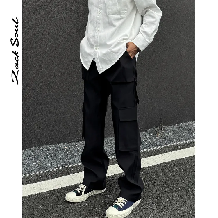 Zack校长zacksoul Epic重工多口袋工装裤炮弹裤做旧直筒微喇长裤