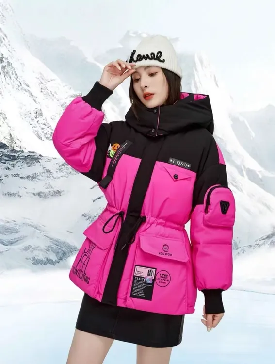 2025秋冬新款90白鸭绒羽绒服长款短款女战袍连帽加厚保暖中长款