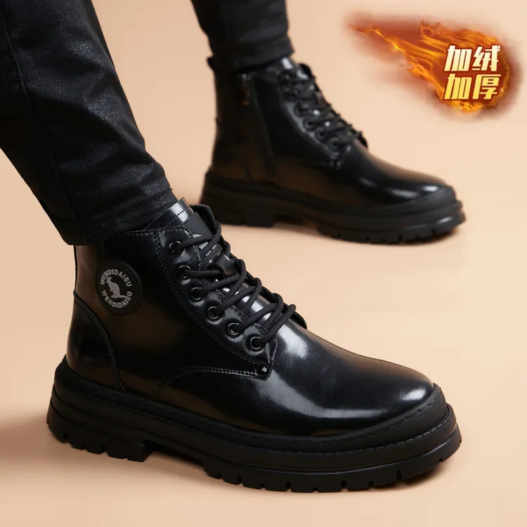 男靴秋冬款爆款2025新款马丁靴切尔西流行款雪地加绒潮流真皮短靴
