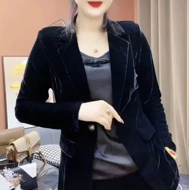 {源源推荐}冰丝绒西服外套