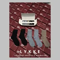 LYKKE 25新款羊毛羊绒时尚百搭纯色长筒男袜-E476