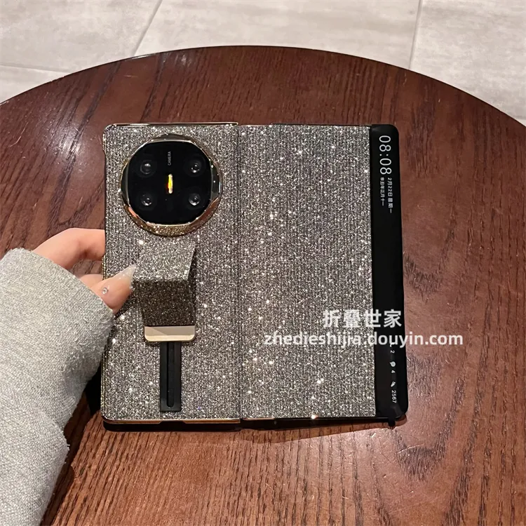 适用华为MateX5折叠屏典藏版手机壳matex6高档闪钻支架翻盖皮套女