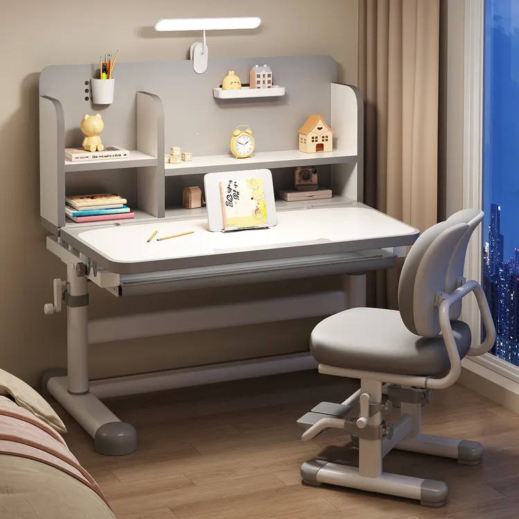 儿童学习桌学生家用写字桌2025简易书桌写作业桌子可升降调节桌椅