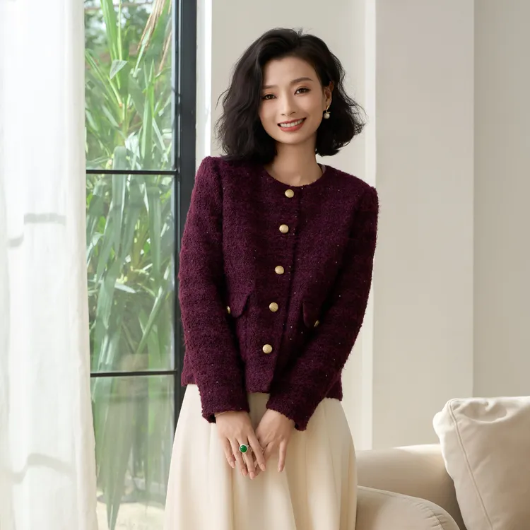 西子/【锋尚名伶】羊毛花呢拉毛精致小香风外套/WTYF203