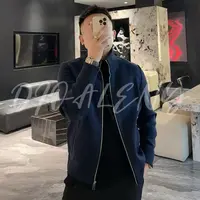【帅老板】169秋冬轻奢男士羊毛混纺三角标立领夹克