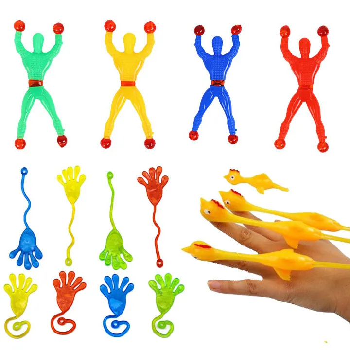 爬墙蜘蛛人粘性解压减压弹射鸡整蛊粘手掌儿童玩具礼品超人