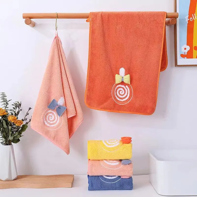 珊瑚绒毛巾浴巾小清新吸水款