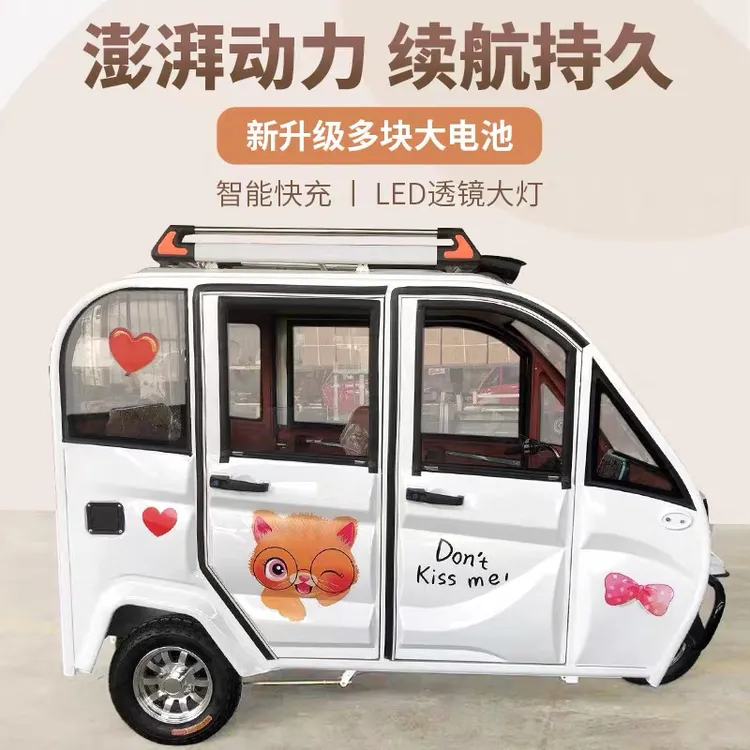 全封闭电动三轮车家用带棚成人代步女性接送孩子老头乐国标电瓶车