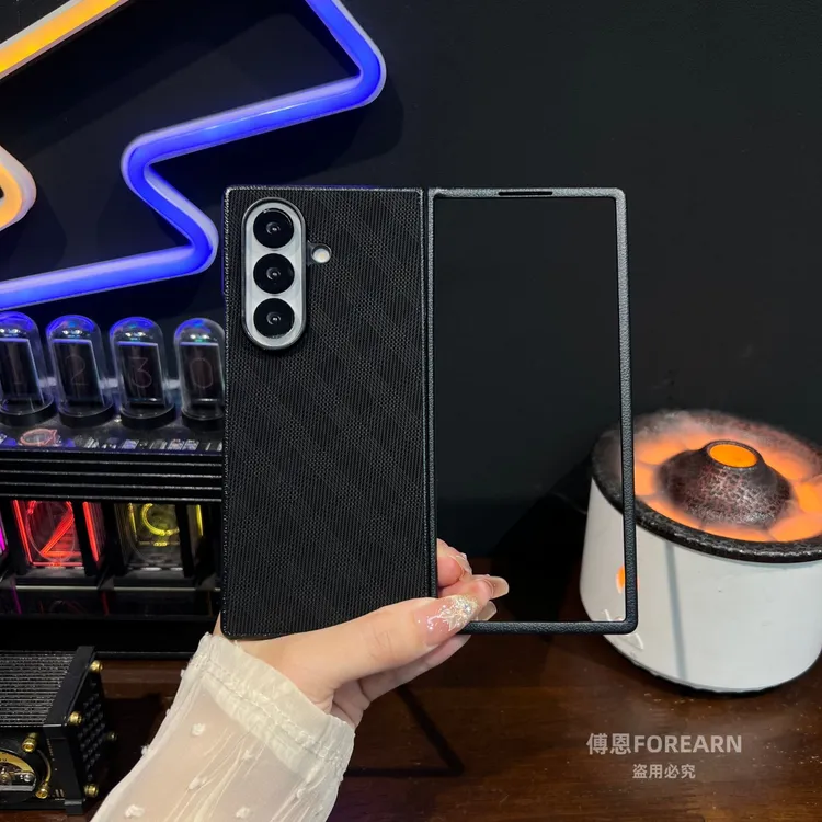 适用于三星ZFold7手机壳fold7折叠屏磁吸超薄后壳保护套格调皮纹