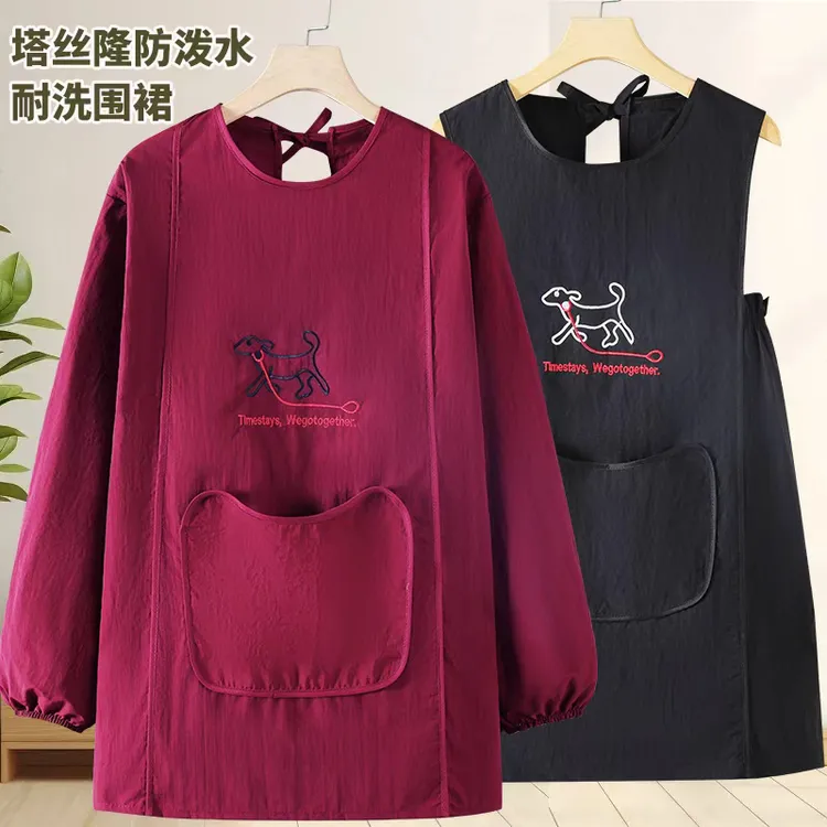 2025新款罩衣女短款围裙网红洋气家用做饭防污上班工作服餐饮围腰