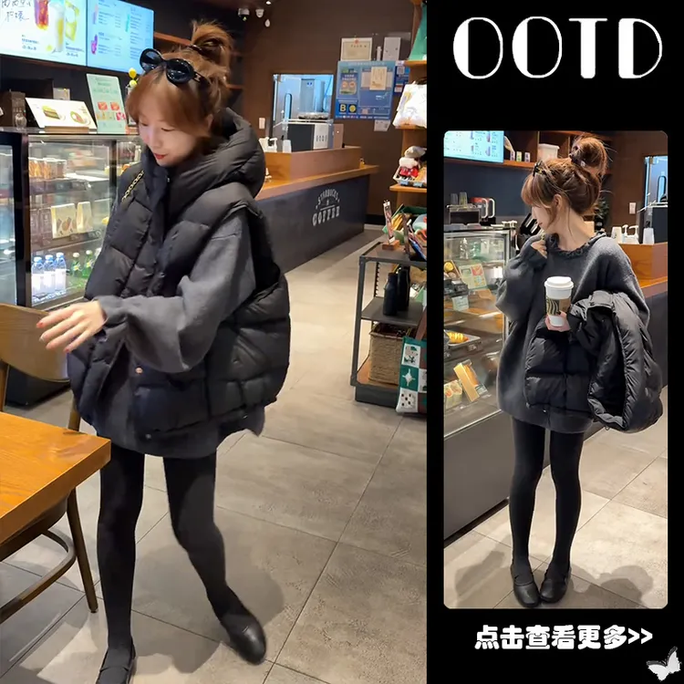 秋季流行穿搭一整套女2025新款花边针织衫叠穿马甲鲨鱼裤三件套