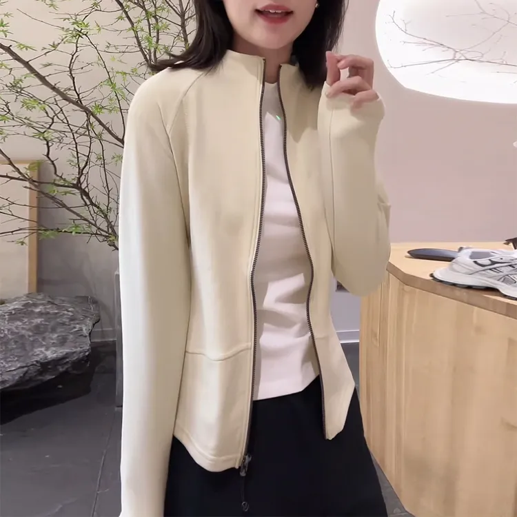 设计感立领长袖卫衣外套女2025年春秋新款时尚修身显瘦开衫上衣潮