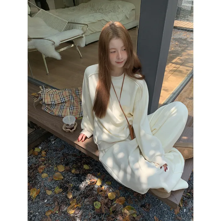 【棉花糖卫衣】长袖常规款法式卫衣套头纯色秋季卫衣254J3593