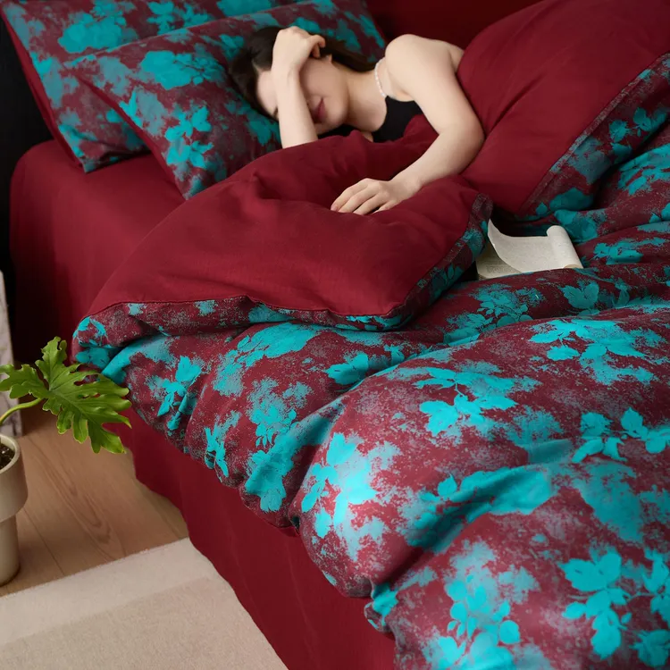 新款轻奢纯棉全棉床单四件套床笠学生宿舍被套高端玫瑰床上四件套