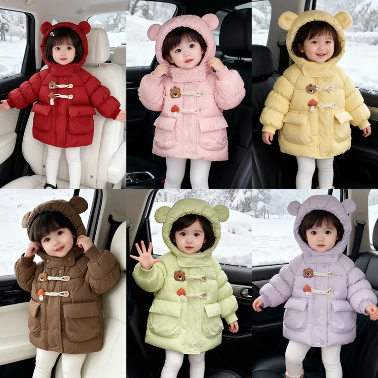 2025小熊款秋冬童秋冬洋气冬装加绒棉服棉衣儿童外套冬季爆款棉袄